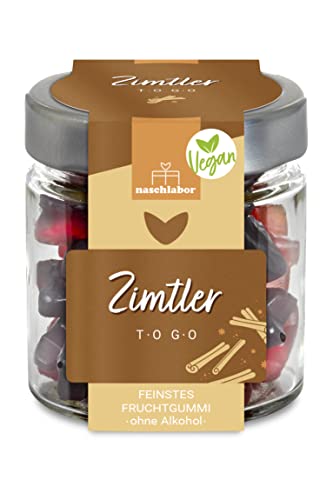 8 Stück Alkoholfreie u. hochwertige Weihnachts-Fruchtgummi 120g | Zimtler To Go vegan | süßes, veganes Feinkost-Geschenk zu Weihnachten | Große Verpackung von naschlabor