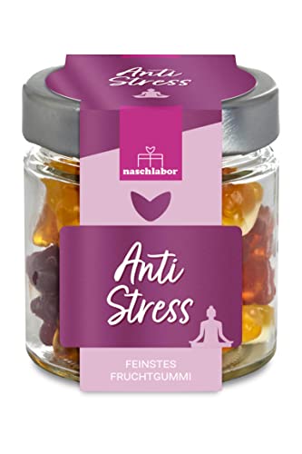 Anti Stress Fruchtgummis | Deine Portion Gummibärchen gegen den Stress | Nervennahrung fürs Büro oder die Uni | Geschenkglas | Anti Stress Gummibärchen im Geschenkglas von naschlabor