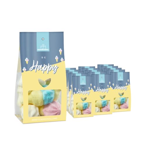 Be Happy Eis Marshmallows | Lustige Marshmallow Eishörnchen | Die passende Süßigkeit für deinen Sommer | In der exklusiven Geschenkverpackung | Perfekt für Sommerpartys und als Mitbringsel von naschlabor