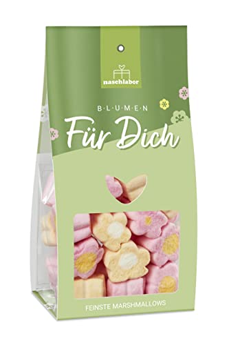 Blumen für Dich Marshmallows | Flower Power Marshmallow Mix von Naschlabor - Die bunte Mischung für deine Liebsten | Geschenk für Partner | Ideal zum Verschenken von naschlabor