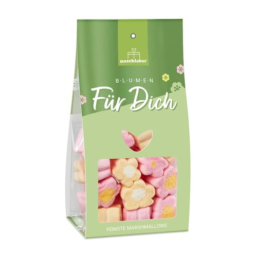 Blumen für Dich Marshmallows in Geschenkverpackung | Flower Power Marshmallow Mix von Naschlabor - Die bunte Mischung für deine Liebsten | Geschenk für Partner | Ideal zum Verschenken von naschlabor