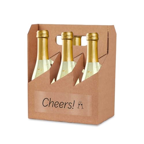 Cheers Sixpack Gold Secco | Geschenk Sekt mit 22 Karat Goldflocken | Geschenk für Deine Liebsten | Hochzeit oder Party Mitbringsel | 6x 200 Milliliter Schaumwein (Cheers!, 6x 200ml, Prosecco) von naschlabor