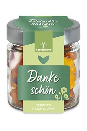 Dankeschön Fruchtgummis | Das kleine "Dankeschön" für Frauen, Männer, Familie, Freunde, Nachbarn oder Kollegen | Danke sagen Süßigkeiten-Geschenk Glas von naschlabor