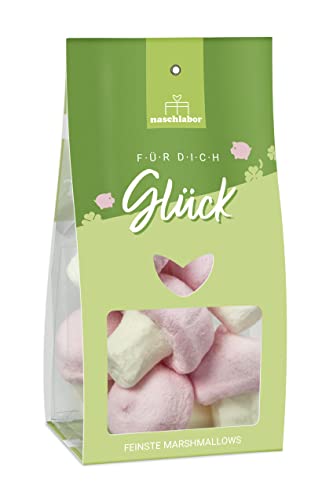 Für Dich Glück Marshmallows | Marshmallow Pilze | Glücks-Geschenk | Geschenk für Prüfungen & Silvester | Glücksbringer | Luftige Süßigkeiten | Marshmallow Geschenk von naschlabor