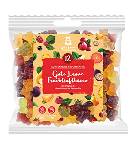 Gute Laune Fruchtsaftbär | Fruchtgummis | 20% sortenreine Fruchtsäfte | Ohne künstliche Farbstoffe und Geschmacksverstärker | Gluten- und Laktosefrei | Gummibärchen von naschlabor