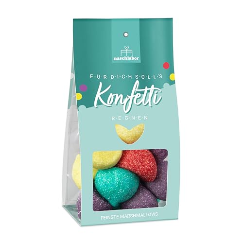 Marshmallow Für Dich Konfetti | Bunte Tüte Konfetti Marshmallow Mischung | Buntes süßes Geschenk | Süßes Konfetti zum Verschenken | Perfekt für jede Feier von naschlabor