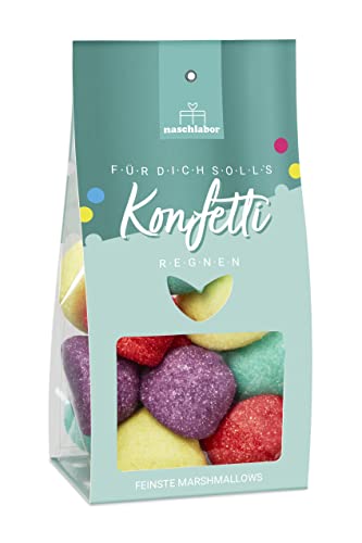 Marshmallow Für Dich Konfetti | Bunte Tüte Konfetti Marshmallow Mischung | Buntes süßes Geschenk | Süßes Konfetti zum Verschenken | Perfekt für jede Feier von naschlabor