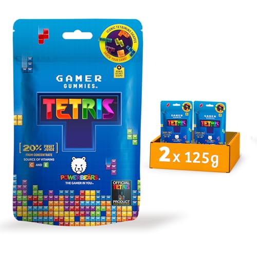 Powerbeärs Gamer Gummies | 2er-Set TETRIS Fruchtgummi | 2x125g | Gummibärchen mit 20% Fruchtsaft und Vitaminen in Tetris-Formen | Retro Snack für Gaming-Fans | Gamer Geschenk mit Nostalgie-Charakter von naschlabor