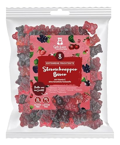 Rote Sternschnuppen Bären | 20% sortenreine Fruchtsäfte | Ohne Farbstoffe und Geschmacksverstärker | Gluten- und Laktosefrei | Rote Gummibärchen von naschlabor