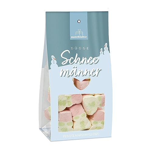 Schneemann Marshmallows Süße Schneemänner 85g | Süße Schneemänner | Süße Geschenke | Geschenke im Winter | Geschenke für Weihnachten | Marshmallow als Geschenk für Freunde, Kinder von naschlabor