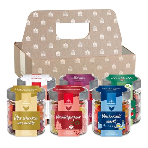 Sixpack Weihnachten Mix 6x120g | Weihnachtsgeschenke für Frauen, Männer und Kinder | Adventskalender Süßigkeiten | Gummibärchen zu Weihnachten | Süßigkeiten Mix von naschlabor