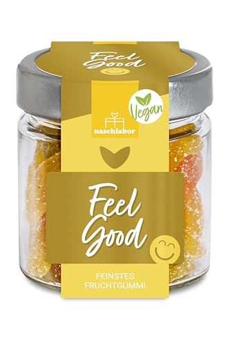 Vegan Feel Good Fruchtgummis 120g | 20% sortenreine Fruchtsäfte | Ohne künstliche Farbstoffe und Geschmacksverstärker | Gluten- und Laktosefrei von naschlabor