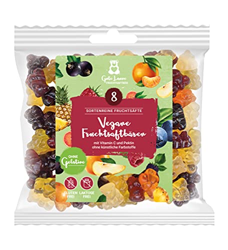 Vegane Fruchtsaftbären | Vegan | 20% sortenreine Fruchtsäfte | Ohne künstliche Farbstoffe und Geschmacksverstärker| Gluten- und Laktosefrei | Vegetarisch von naschlabor