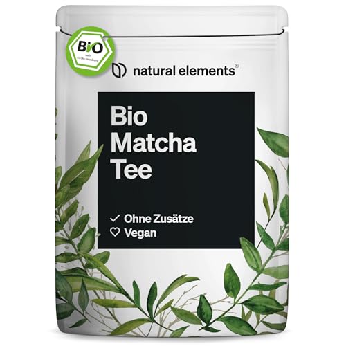 Bio Matcha Pulver - 100g Premium Japan Matcha Tee - Grünteepulver - Ohne Zusätze, rein natürlich, im wiederverschließbaren Beutel - laborgeprüft und in Deutschland produziert von natural elements