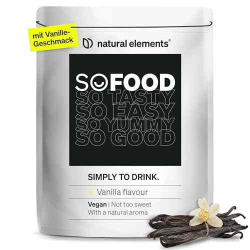 So Food Trinkmahlzeit – Vanillegeschmack – 27g Protein/Mahlzeit – 10 Portion – alle essenziellen Vitamine & Mineralstoffe – in Deutschland produziert & laborgeprüft von natural elements