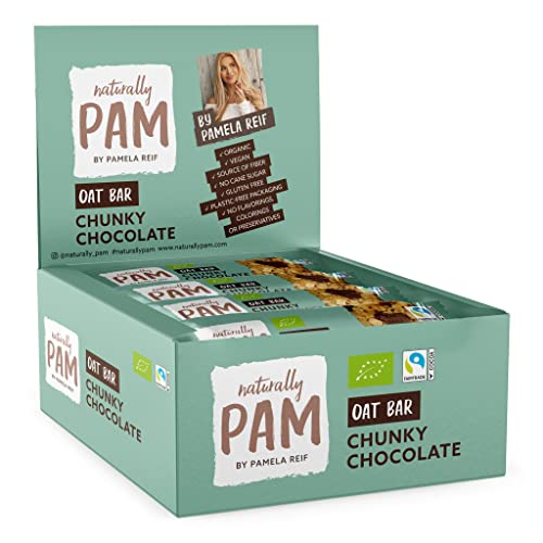 Naturally Pam Oat Bar – Bio & veganer Haferriegel, glutenfrei & ohne Rohrzucker – Natürlich leckerer Müsliriegel-Snack von Pamela Reif - Chunky Chocolate 12x40g von naturally PAM BY PAMELA REIF