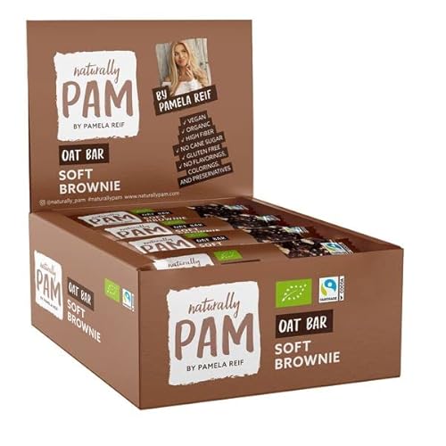 Naturally Pam Oat Bar – Bio & veganer Haferriegel, glutenfrei & ohne Rohrzucker – Natürlich leckerer Müsliriegel-Snack von Pamela Reif - Soft Brownie 12x40g von naturally PAM BY PAMELA REIF