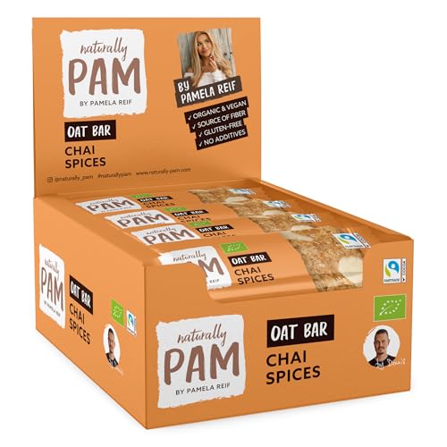 Naturally Pam Oat Bar - Bio Haferriegel von Pamela Reif - Müsliriegel aus Haferflocken & Nüssen - Vegan & Glutenfrei - Chai Spices 12 x 40g von naturally PAM BY PAMELA REIF