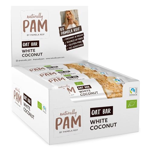 Naturally Pam Oat Bar - Bio Haferriegel von Pamela Reif - Müsliriegel aus Haferflocken & Nüssen - Vegan & Glutenfrei - White Coconut 12 x 40g von naturally PAM BY PAMELA REIF