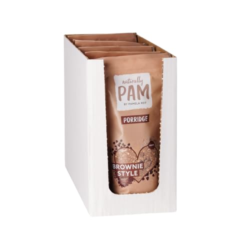 Naturally Pam Porridge - Veganes Bio Oatmeal Müsli mit Vollkornhaferflocken für zwischendurch mit einfacher Zubereitung | Extra cremiger Haferbrei mit 237 kcal pro Portion | Brownie Style - 6x350g von naturally PAM BY PAMELA REIF