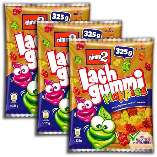 3 er Pack nimm2 Lachgummi Happies 3 x 325g Fruchtgummi von nimm2 Lachgummi