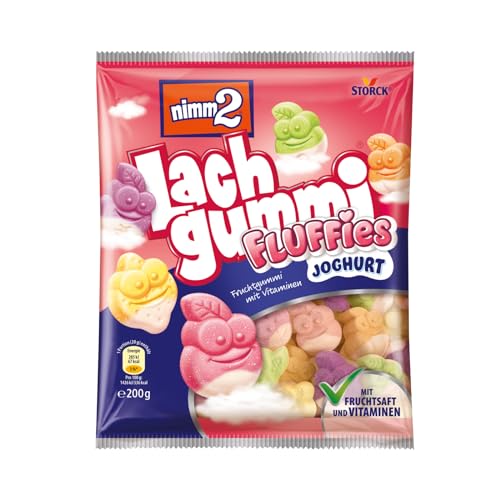 nimm2 Lachgummi Fluffies – 1 x 200g – Fruchtgummi mit Fruchtsaft, Joghurt und Vitaminen von nimm2 Lachgummi