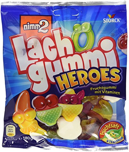 nimm2 Lachgummi Heroes –18er Pack (18 x 180g Beutel) – Spaßiges Fruchtgummi mit Vitaminen von nimm2 Lachgummi