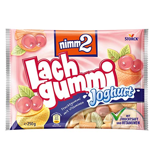 nimm2 Lachgummi Joghurt – 1 x 250g – Fruchtgummi mit Fruchtsaft, Vitaminen und Joghurt von nimm2 Lachgummi