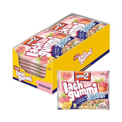 nimm2 Lachgummi Joghurt – 14 x 200g – Fruchtgummi mit Fruchtsaft, Vitaminen und Joghurt von nimm2 Lachgummi