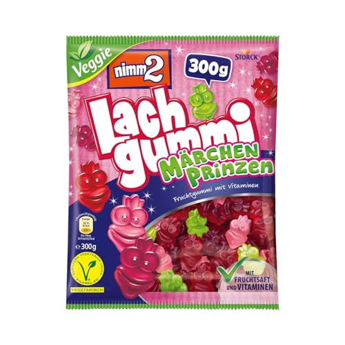 nimm2 Lachgummi Märchenprinzen – 1 x 300g – Vegetarisches Fruchtgummi mit Fruchtsaft und Vitaminen von nimm2 Lachgummi