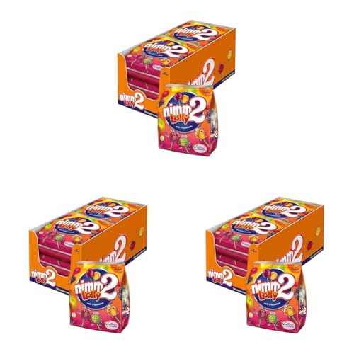 nimm2 Lolly – 6 x 120g – Frucht-Stielbonbon mit Fruchtsaft und Vitaminen (Packung mit 3) von nimm2 Lolly