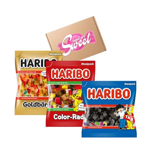 Haribo Maxi Pack – 3kg Mischpaket mit Lakritzschnecken, Color-Rado, Goldbären – Ideal für Partys und Büros von Nohawa