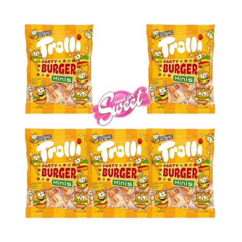 Partypaket Trolli Mini Burger, Fruchtgummi-Spaß (5 x 170g) von nohawa