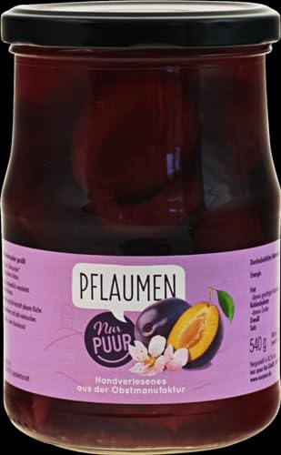 Pflaumen, halbe Frucht, entsteint, mit Rohzucker von nur puur