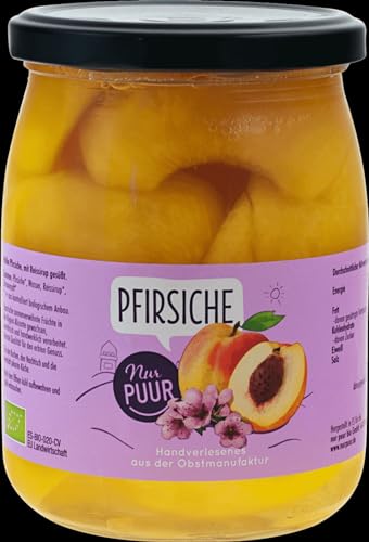 nur puur Bio Pfirsiche, halbe Frucht, m. Reissirup gesüßt (2 x 550 gr) von nur puur