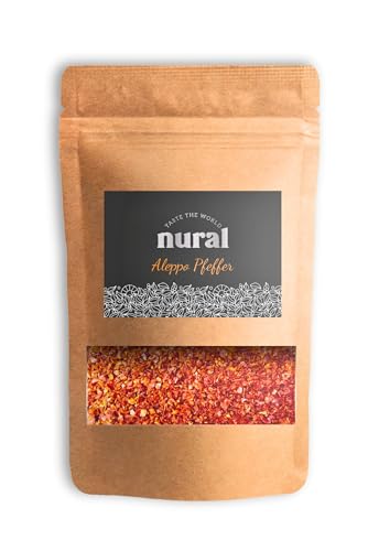 nural Aleppo Pfeffer 200g | Pul Biber | Pikante Schärfe | Einzigartige Aromen & unverwechselbarer Geschmack | Türkische Chili Flocken | Paprika Flocken | Orientalisch von nural