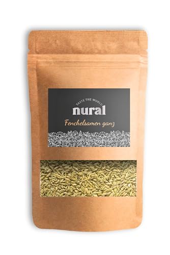 nural Fenchelsamen ganz 200g | Fenchelsaat | Aromatische Gewürze für kulinarische Raffinesse | Als Gewürz und auch als Tee | Intensiver Geschmack | Fenchel | Ayurvedisches Gewürz von nural