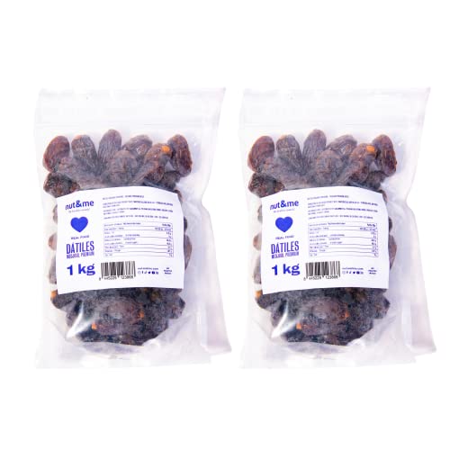 Medjool Datteln JUMBO Premium 2 kg nut&me | 100% natürlich | glutenfrei, laktosefrei | GMO-frei | vegan | halal | koscher | Pack 2 x 1 kg von nut&me