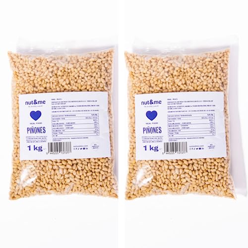 Pinienkerne 2 kg nut&me | Naturbelassen | Geschält Pinienkerne | Ideal für Pesto | Pack 2 x 1 kg von nut&me