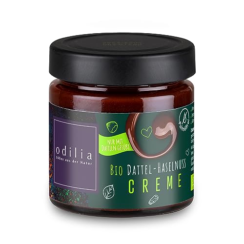 Premium Bio Dattel Haselnuss Creme - Ohne Zusatz von raffiniertem Zucker & Ohne Palmöl - Vegan - Gluten- und laktosefrei I Ohne Konservierungsstoffe von odilia