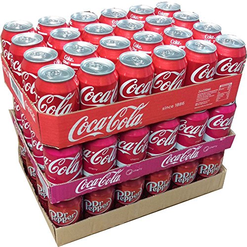 HDmirrorR Coca Cola Original, Coca Cola Cherry & Dr. Pepper je 24 x 0,33l Dose XXL-Paket (72 Dosen gesamt) von HDmirrorR