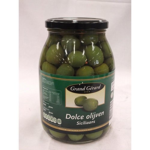 Grand Gérard Dolce Olijven Siciliaans 1000g Glas (Sizilianische grüne Oliven mit Kern) von ohne Hersteller