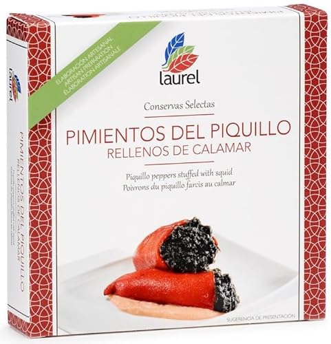 Laurel - Piquillo-Paprikaschoten gefüllt mit Calamari Dose 280 g | Aromen von Asturien von olivaoliva