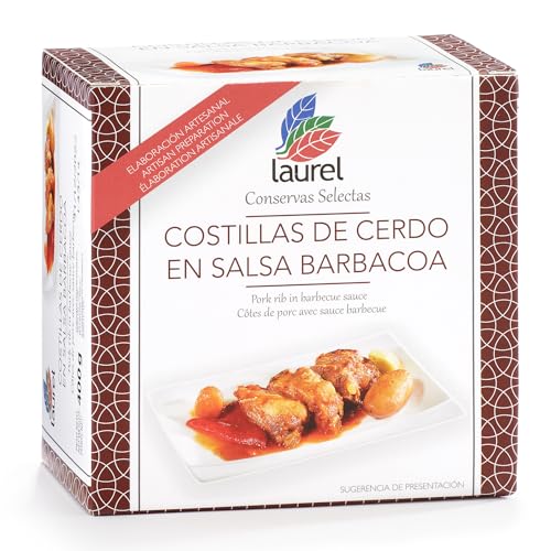 Laurel - Schweinerippchen ohne Knochen in Barbecuesauce Dose 400 g | Aromen von Asturien von olivaoliva