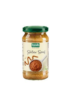 Byodo Süßer Senf Bio 200ml, 1er Pack - Traditionelle Bayerische Rezeptur, 100% Bio-Zutaten, Ausgewogen Süß & Würzig, Hergestellt in Kleinen Chargen für Frische und Qualität von Byodo