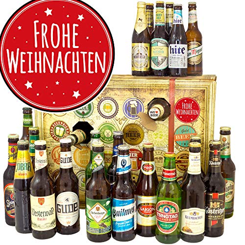 Frohe Weihnachten/Bier Weihnachtskalender 2024 2025/24 x Bier Welt und DE von ostprodukte-versand