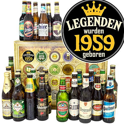 Legenden 1959 - Jahrgang 1959 Geschenk - 24x Bier aus aller Welt und D/Bier Geschenk Adventskalender 2024 2025 von ostprodukte-versand