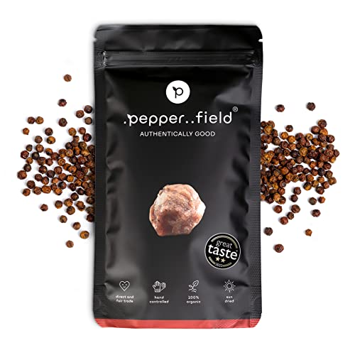 Pepper Field Kampot Pfeffer Rot 100g - Pfefferkörner Rot - 100% Echter Red Pepper aus Kampot, Kambodscha g.g.A. - Roter Pfeffer Ganz Rosa - Pfeffer für Mühle & Pfeffermühle zum Mahlen von .pepper..field