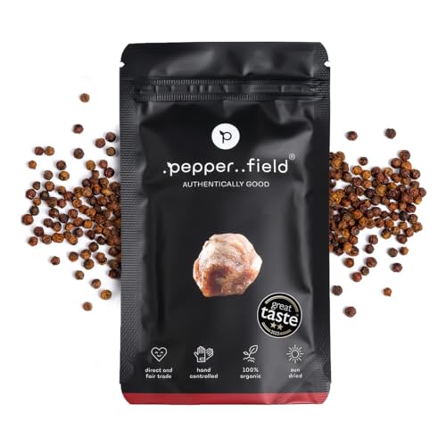 Pepper Field Kampot Pfeffer Rot 50g - Pfefferkörner Rot - 100% Echter Red Pepper aus Kampot, Kambodscha g.g.A. - Roter Pfeffer Ganz - Pfeffer für Mühle & Pfeffermühle zum Mahlen von .pepper..field