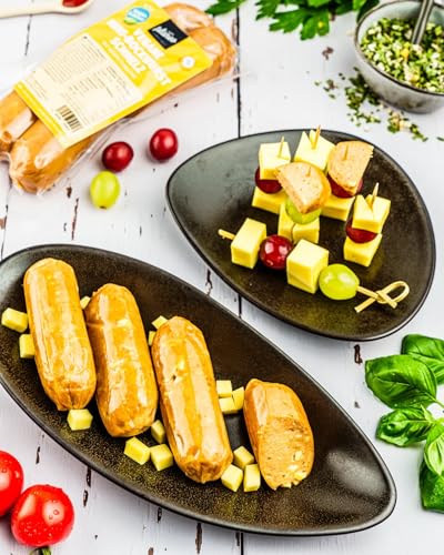 Beste Vegane Wurst 3x180g - Nur 3,52€ pro 100g - Beste Qualität - Gentechnikfrei, vegan, günstig - Planeo (3 Stück, Mini-Bock mit Schmelz) von planeo